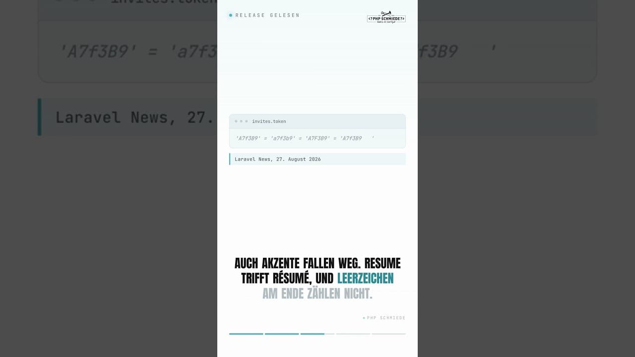 Vorschaubild: Laravel 13.27 (08/2026): whereBinary für Byte-Vergleiche